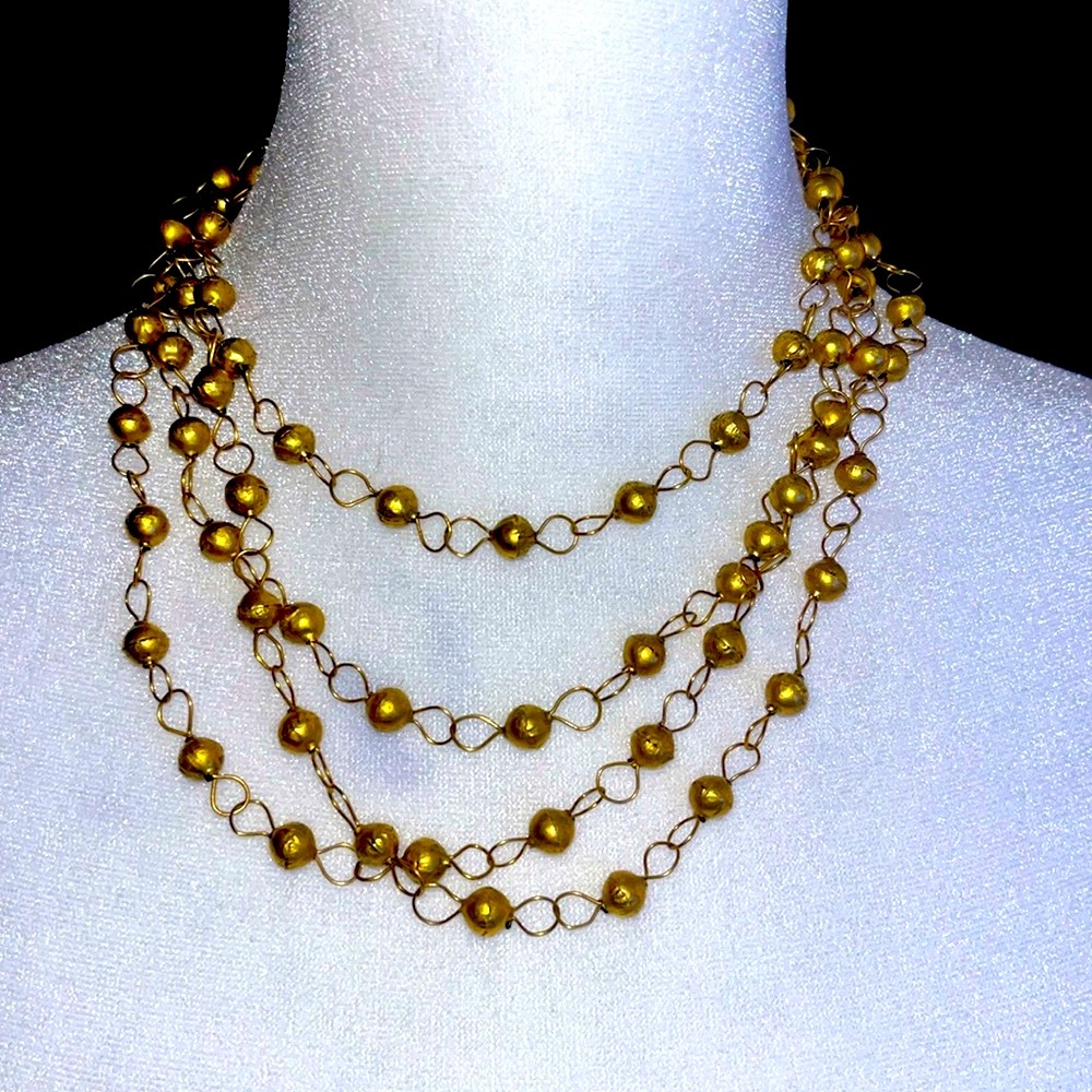 Gold multi-strand weightlesss necklaces